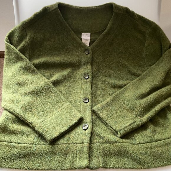 VINTAGE JANTZEN GREEN CARDIGAN WOOL BLEND SWEATER - Picture 11 of 16